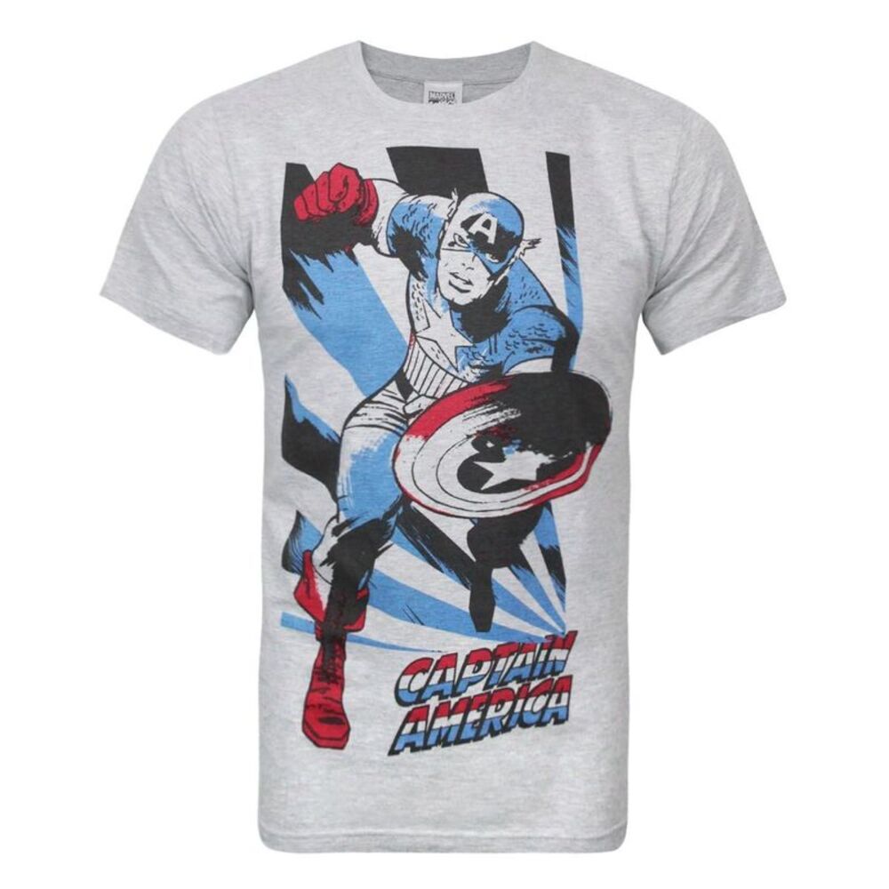 Captain America Mens T-Shirt / Gray/Blue/Red